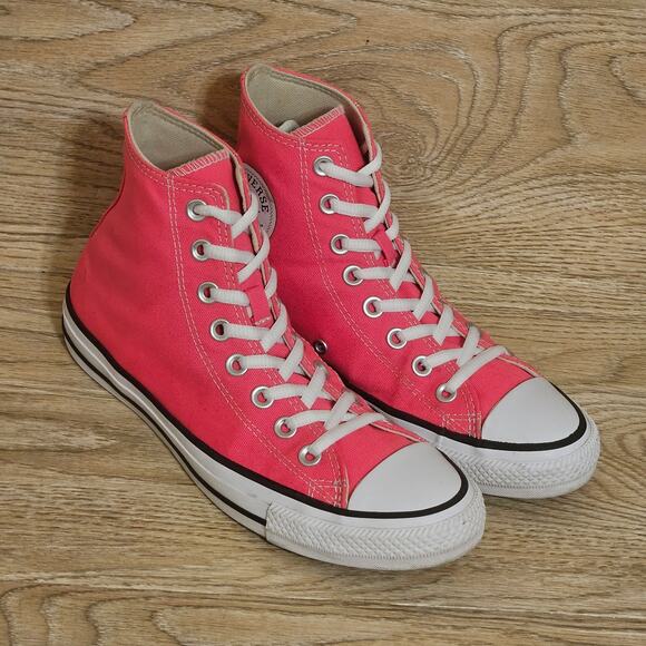 Converse All-Star Chuck Taylor Hot Pink Hi-Top Sneakers Size Womens 8.5 Mens 6.5 - Picture 8 of 8